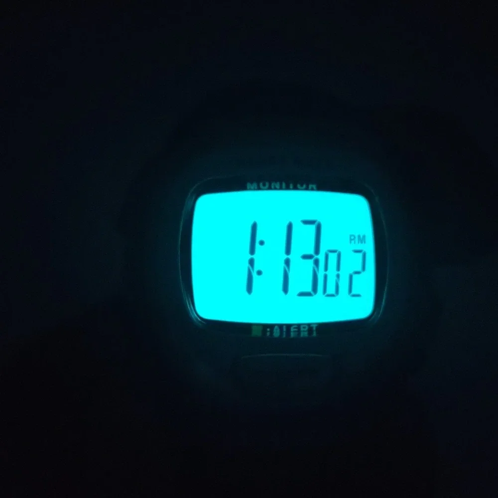 Vintage 2008 Timex Indiglo Heart Rate Monitor Trainer 46mm Women's Sport‎ Watch